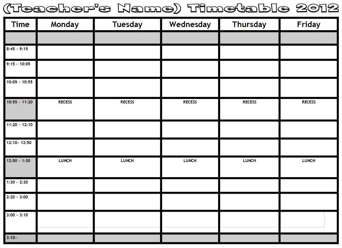 En Özgün Şiirler-En Anlamlı Sözler-ŞİİRCELER: TIMETABLE TEMPLATE In Blank Revision Timetable Template