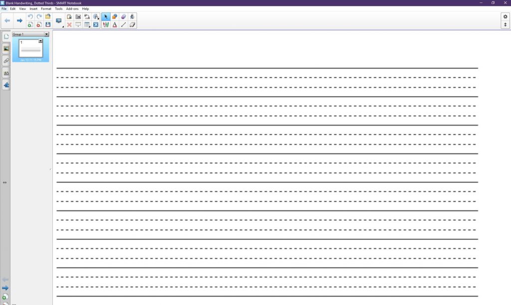 handwriting dotted thirds download for smart notebook and prowise presenter primaryedutech com