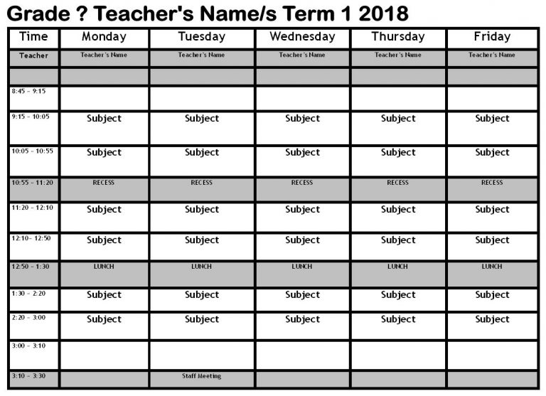 Teacher Timetable - primaryedutech.com