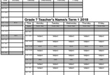 Photo of Teacher / Classroom Timetable Template